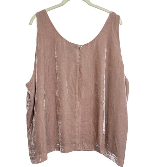 J Crew Womens Crushed Velvet Tank Top Size 24 Blush Pink Sleeveless Flowy - Picture 3 of 6